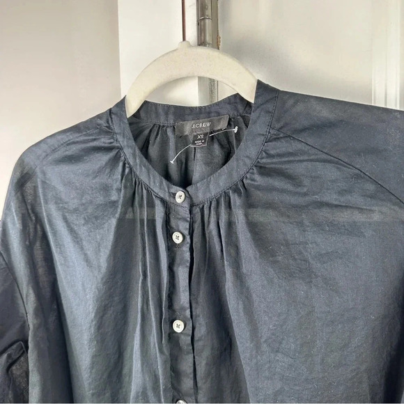 J Crew Cotton-voile button-front top Size XSmall Classic Black minimalist AY682 - Picture 6 of 8